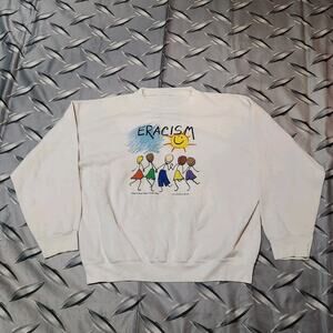 Vintage 90s Anti Racism Antiracism Black History Sweatshirt Fits XL